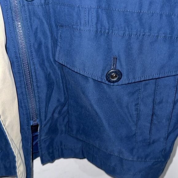 American Bazaar Womens Size Medium Blue Button Up and Zipper Hoodie Jacket Sz L - Picture 6 of 10